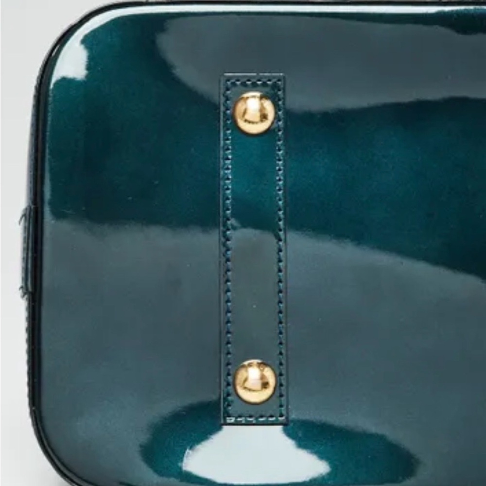 Louis Vuitton Alma GM Top Handle Bag Vernis Patent Leather Bleu Nuit - Picture 10 of 12